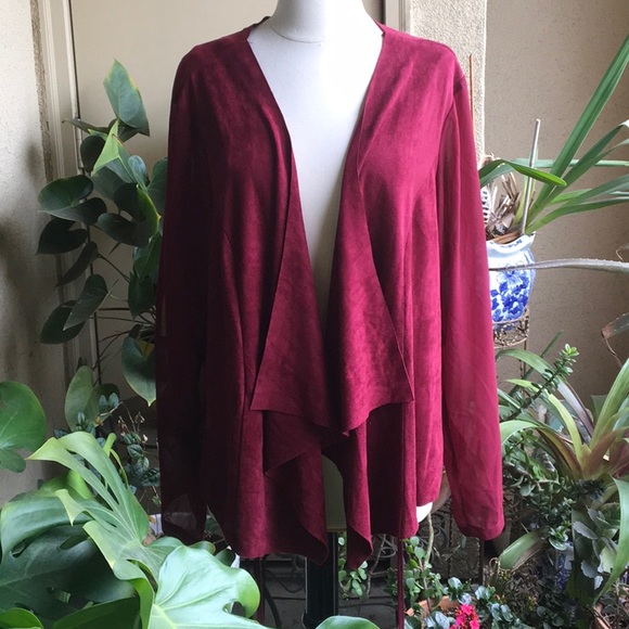 City Chic Jackets & Blazers - ✨❤️🌹 CITY CHIC Sheer Sleeve Velvet Blazer🌹❤️✨